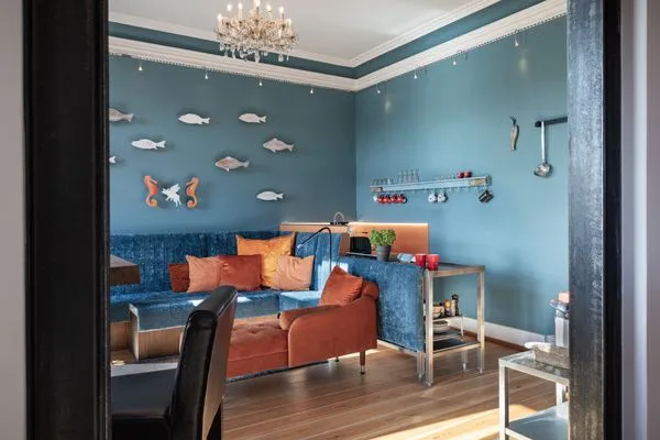 Wohnzimmer Strandvilla Hafenloge - stilvoll wohnen direkt am Niendorfer Hafen