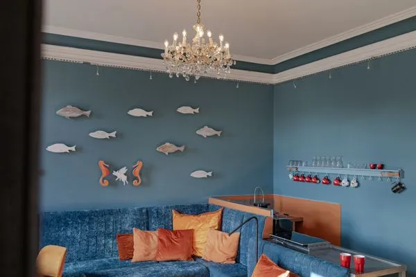 Wohnzimmer Strandvilla Hafenloge - stilvoll wohnen direkt am Niendorfer Hafen