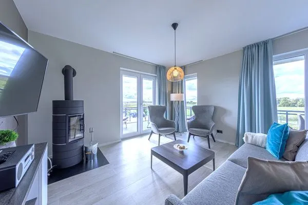 Ferienwohnung Strandnixe Ostseebad Wustrow ZweiWasser Alte Seefahrtschule Gemütlicher Wohnbereich  Strandnixe