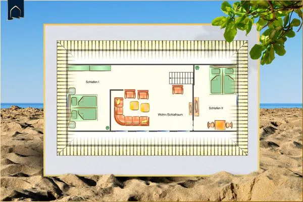 Grundriss  Ferienhaus Rad Kapitän