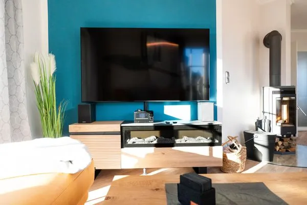 Wohnzimmer  Ferienhaus Haubenlerche 53 - Boddenglück