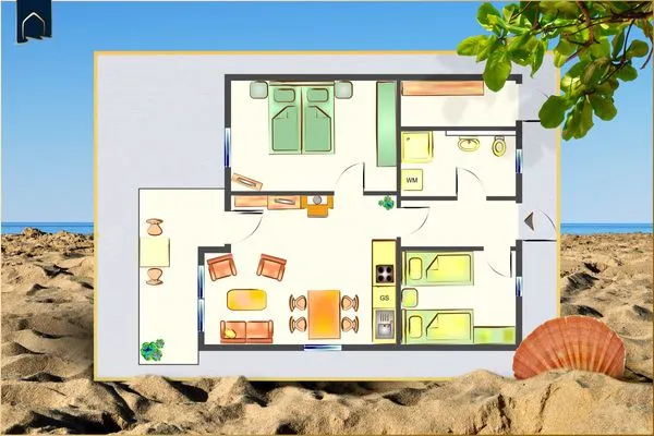 Grundriss  Ferienwohnung Inselzauber