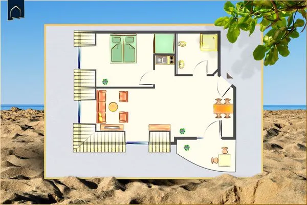 Grundriss  Ferienwohnung Meeresruh