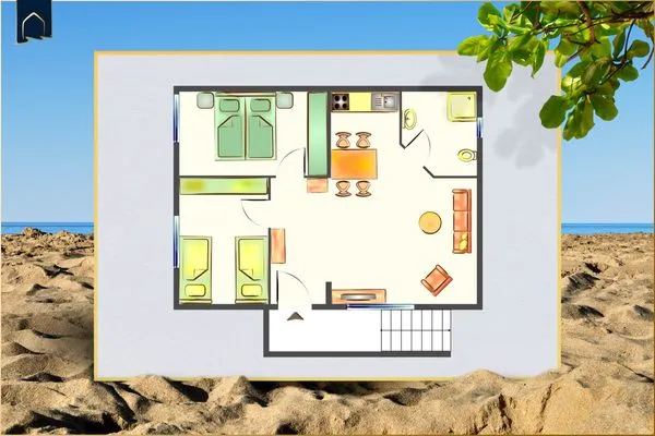 Grundriss  Ferienwohnung Möwennest