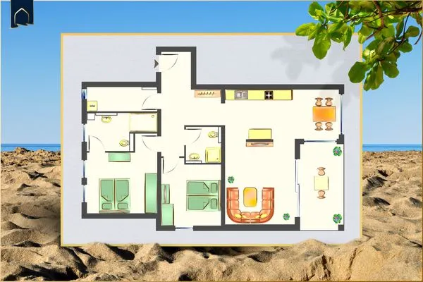 Grundriss  Ferienwohnung Haffzauber