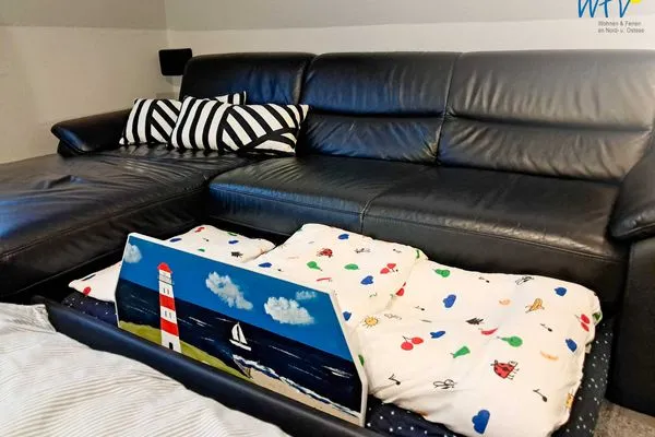 Kinderbett-Möglichkeit Strandhus Ferienwohnung Panorama Ausblick