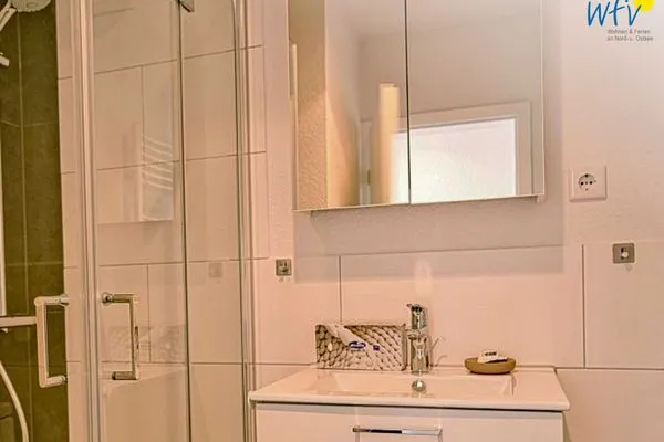 Badezimmer Haus Meeresluft Ferienwohnung Seepferdchen