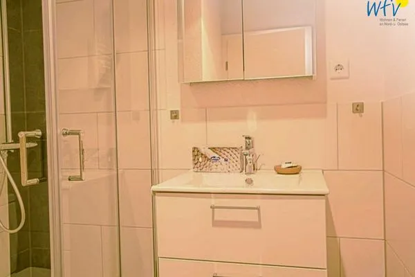 Badezimmer Haus Meeresluft Ferienwohnung Seepferdchen