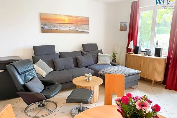Wohnzimmer Wohnpark Stadt Hamburg Ferienwohnung Appartement Seemöwe