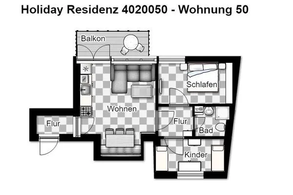 Grundriss Holiday Residenz II Ferienwohnung Borkumer Abendsonne