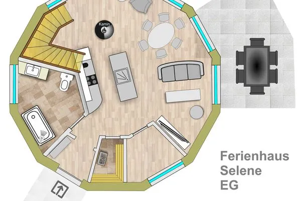 Kugelhaus Selene - Grundriss UG  Selene