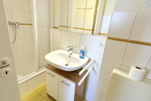 Badezimmer  Ferienwohnung Fischers Wiek