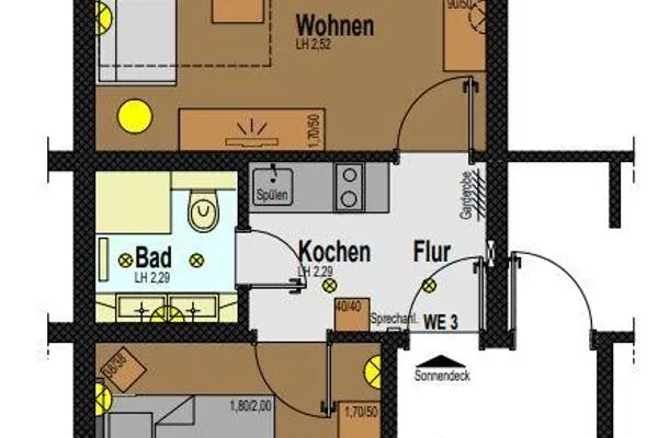 Grundriss Appartement-Haus Regina Ferienwohnung Sonnendeck