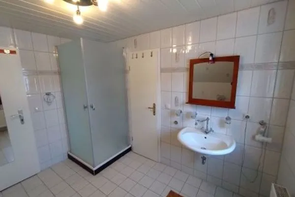 Badezimmer  Ferienhaus Fleesensee