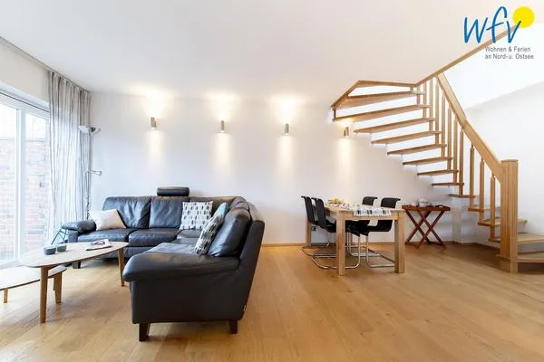 Wohnzimmer Haus Greune-Stee 49 Ferienwohnung Südstrandkrabbe