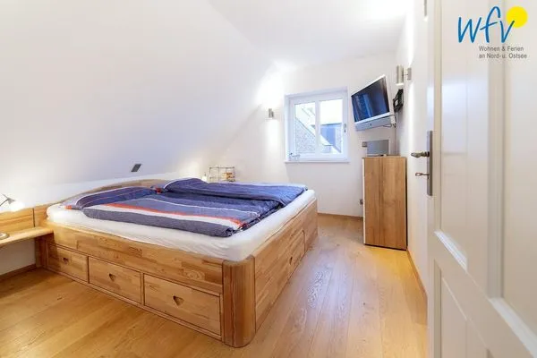 Schlafzimmer Haus Greune-Stee 49 Ferienwohnung Südstrandkrabbe