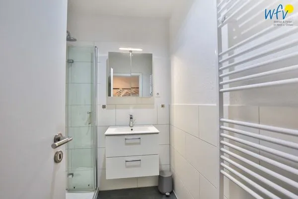 Badezimmer Haus Meeresluft Ferienwohnung Seepferdchen