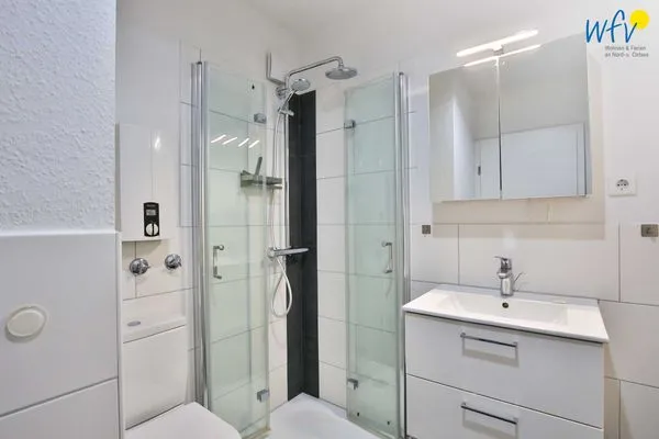 Badezimmer Haus Meeresluft Ferienwohnung Seepferdchen