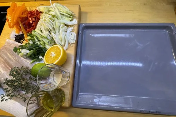 Zubereitung Rezept Schollenfilets im Backpapier