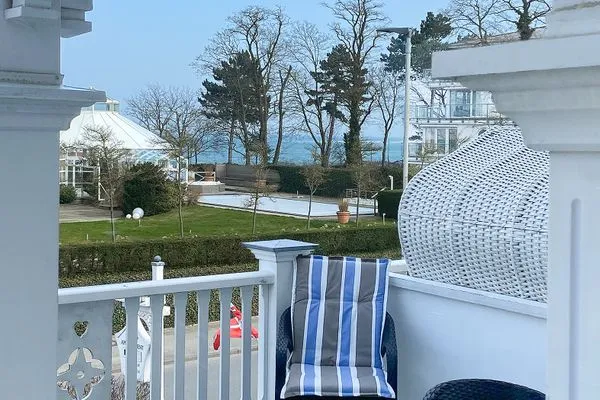 Balkon  Haus Anholt App. 35 - Strand in 50 Metern Appartment mit kleinem Meerblick