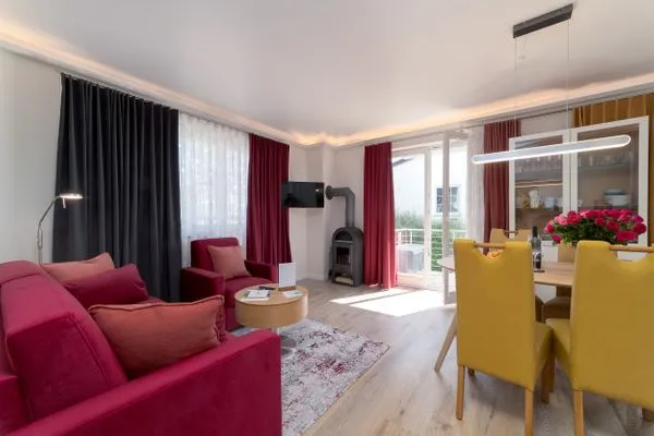 Wohnzimmer  Villa Nause, Ferienwohnung Buchenfreund mit Spa und Freizeit