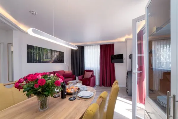 Wohnzimmer  Villa Nause, Ferienwohnung Buchenfreund mit Spa und Freizeit