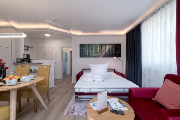 Wohnzimmer  Villa Nause, Ferienwohnung Buchenfreund mit Spa und Freizeit