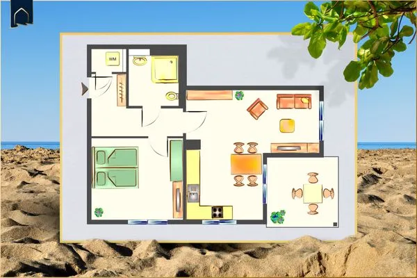 Grundriss  Ferienwohnung Haffkoje