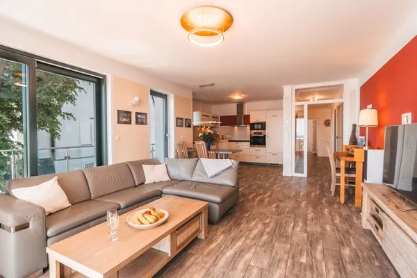 Wohnzimmer  Villa Friede-Marie, App. Ostseeweitblick - mit traumhaften Meerblick