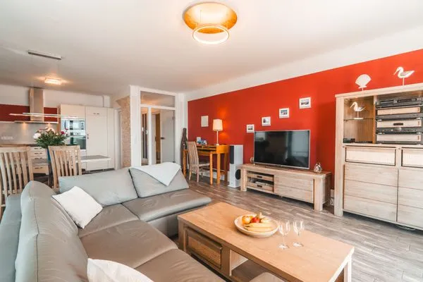Wohnzimmer  Villa Friede-Marie, App. Ostseeweitblick - mit traumhaften Meerblick