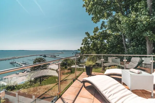 Balkon  Villa Friede-Marie, App. Ostseeweitblick - mit traumhaften Meerblick