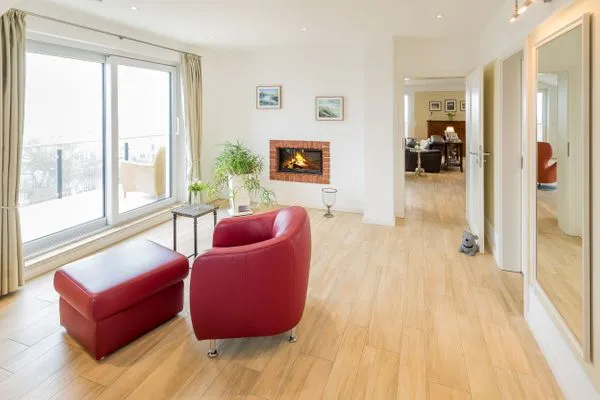 Kamin-/Ofen  Villa am Kreidebruch, FeWo OstseeWeitblick - Panoramablick auf die Ostsee