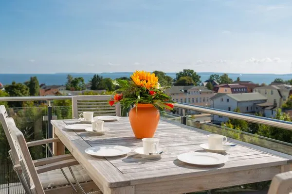Meerblick  Villa am Kreidebruch, FeWo OstseeWeitblick - Panoramablick auf die Ostsee