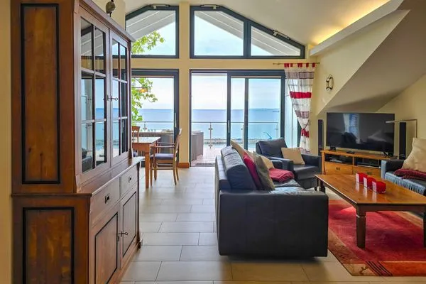 Wohnzimmer  Villa Friede-Marie, Penthouse Lenea - herrlicher Meerblick über die Ostsee