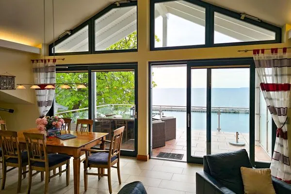 Wohnzimmer  Villa Friede-Marie, Penthouse Lenea - herrlicher Meerblick über die Ostsee