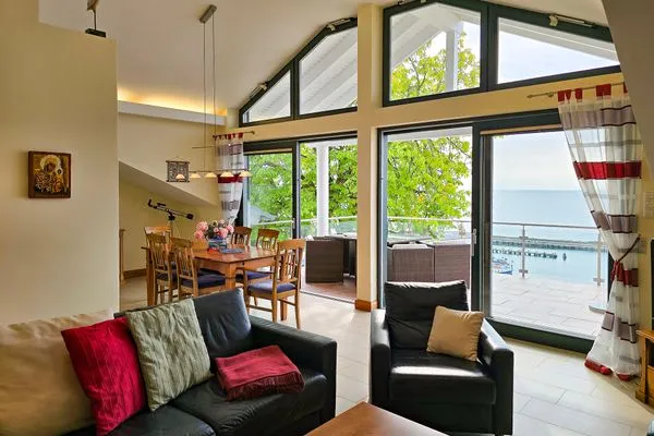 Wohnzimmer  Villa Friede-Marie, Penthouse Lenea - herrlicher Meerblick über die Ostsee