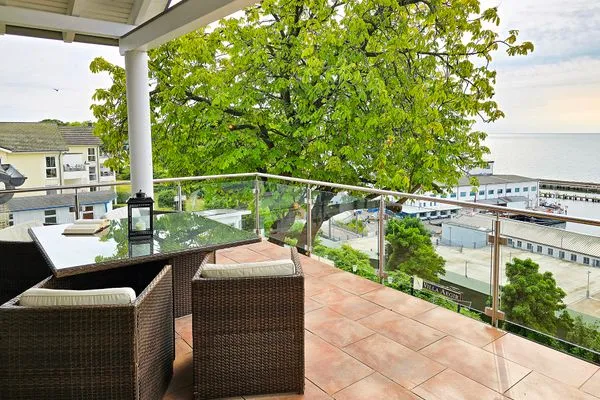 Balkon  Villa Friede-Marie, Penthouse Lenea - herrlicher Meerblick über die Ostsee