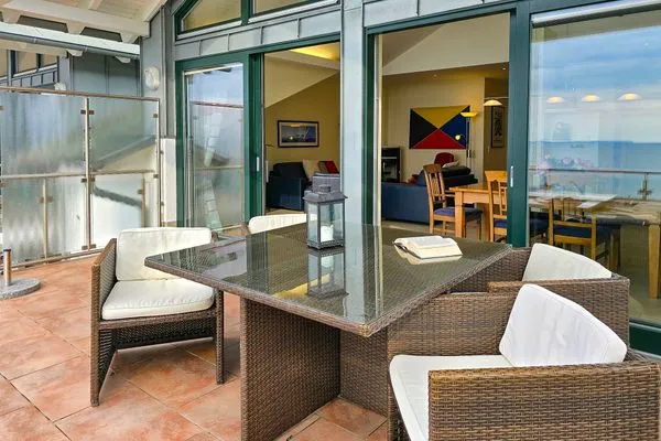 Balkon  Villa Friede-Marie, Penthouse Lenea - herrlicher Meerblick über die Ostsee