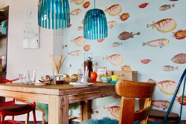 Bootshaus I Ferienwohnung Unter Fischen Wangerooge - Küche / Küchenzeile