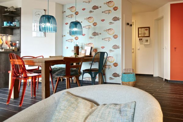 Bootshaus I Ferienwohnung Unter Fischen Wangerooge - Küche / Küchenzeile