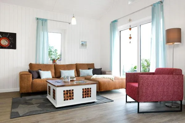 Wohnzimmer Dänisches Ferienhaus am Salzhaff, Ferienhaus "Midsommar"