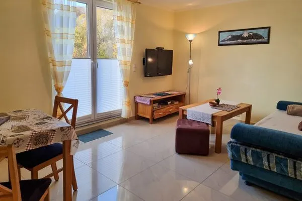 Wohnzimmer  Ferienhaus Zum Kreideblick, FW Seepferdchen