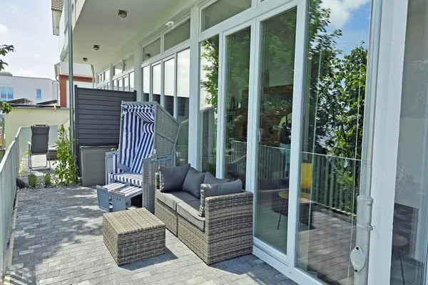 Terrasse  Villa Küstenperle, App. Muschelblick - Meerblick pur!