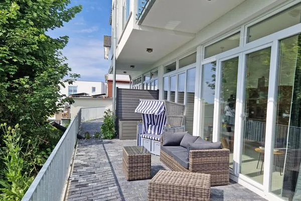 Terrasse  Villa Küstenperle, App. Muschelblick - Meerblick pur!