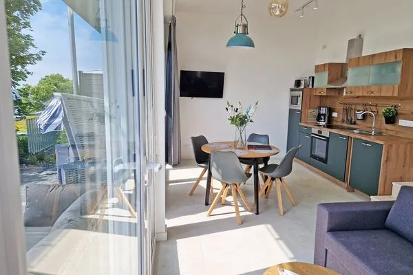 Wohnzimmer  Villa Küstenperle, App. Muschelblick - Meerblick pur!