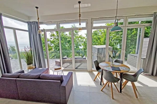 Wohnzimmer  Villa Küstenperle, App. Muschelblick - Meerblick pur!
