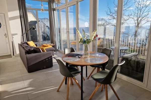 Wohnzimmer  Villa Küstenperle, App. Muschelblick - Meerblick pur!