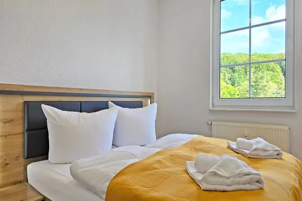 Bett  Bädervilla Emma - Ferienwohnung Ostseepanorama
