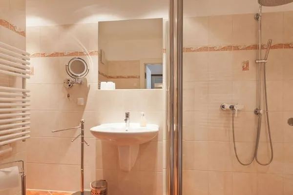 Badezimmer  Villa Friede-Marie, App. Meeresidyll - mit herrlichem Ostseeblick und Balkon