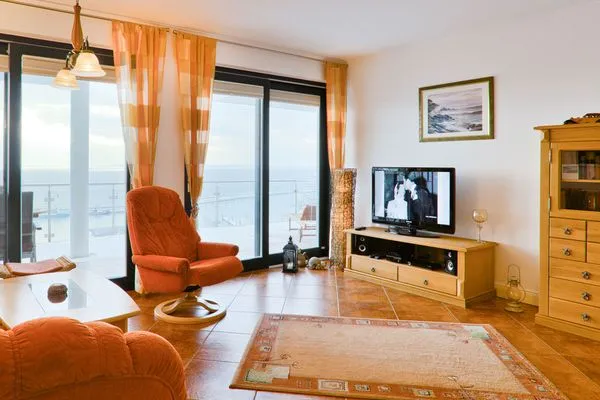 Wohnzimmer  Villa Friede-Marie, App. Meeresidyll - mit herrlichem Ostseeblick und Balkon